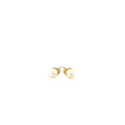 Bids.com 14k Yellow Gold Freshwater Cultured White Pearl Stud Earrings (4.0 mm) Earrings White Smoke Yellow Gold