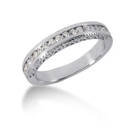 Bids.com 14k White Gold Vintage Style Engraved Diamond Channel Set Wedding Ring Band Rings White Smoke 4 / White Gold,4.5 / White Gold,5 / White Gold,5.5 / White Gold,6 / White Gold,6.5 / White Gold,7 / White Gold,7.5 / White Gold,8 / White Gold,8.5 / White Gold,9 / White Gold