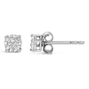 Bids.com .925 Sterling Silver 1/10 Cttw Round Brilliant-Cut Lab Grown Diamond Miracle-Set Stud Earrings (F-G Color, VS1-VS2 Clarity) Earrings White Smoke White.Sterling Silver / 0.1,Yellow.Sterling Silver / 0.1,Rose.Sterling Silver / 0.1