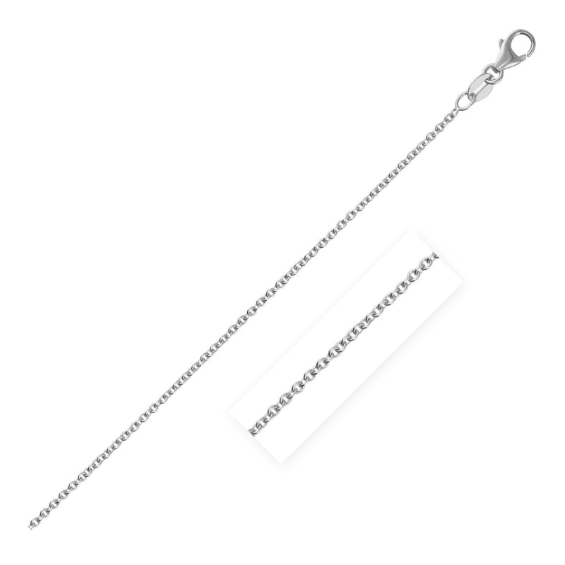 Bids.com 14k White Gold Round Cable Link Chain 1.9mm Necklaces White Smoke 16 / White Gold,18 / White Gold,20 / White Gold