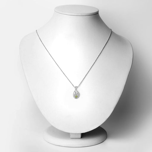 Bids.com 0.15 Carat Genuine Peridot .925 Sterling Silver Pendant Pendants White Smoke size 18.00