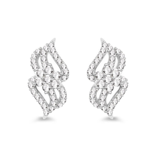 Bids.com 0.68 Carat Genuine White Diamond 14K White Gold Earrings (G-H Color, SI1-SI2 Clarity) Earrings White Smoke