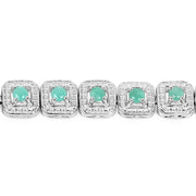 Bids.com 2.40 Carat Genuine Emerald .925 Sterling Silver Bracelet Bracelets Gray size 7.50