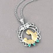 Bids.com 0.09 Carat Genuine Emerald .925 Sterling Silver Pendant Pendants Gray size 18.00