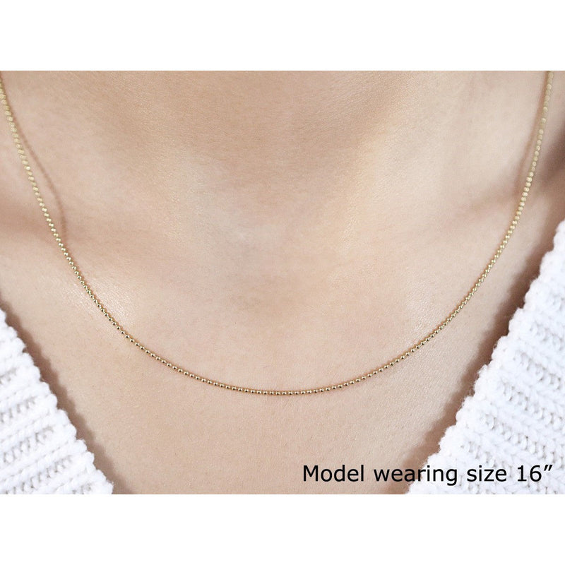 Bids.com 14k Yellow Gold Bead Chain 1.0mm Necklaces Tan 16 / Yellow Gold,18 / Yellow Gold,20 / Yellow Gold