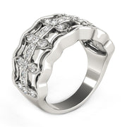 Bids.com Diamond Studded Four Leaf Clover Motif Ring in 14k White Gold (1/4 cttw) Rings White Smoke 3 / White Gold,3.5 / White Gold,4 / White Gold,4.5 / White Gold,5 / White Gold,5.5 / White Gold,6 / White Gold,6.5 / White Gold,7 / White Gold,7.5 / White Gold,8 / White Gold,8.5 / White Gold,9 / White Gold