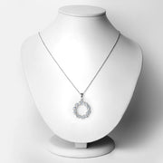 Bids.com 1.10 Carat Genuine Aquamarine and White Topaz .925 Sterling Silver Pendant Pendants White Smoke