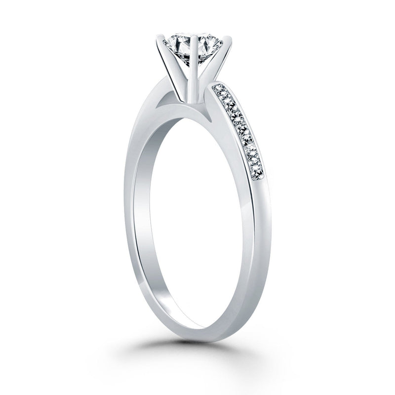 Bids.com 14k White Gold Diamond Channel Cathedral Engagement Ring Rings White Smoke 4 / White Gold,4.5 / White Gold,5 / White Gold,5.5 / White Gold,6 / White Gold,6.5 / White Gold,7 / White Gold,7.5 / White Gold,8 / White Gold,8.5 / White Gold,9 / White Gold