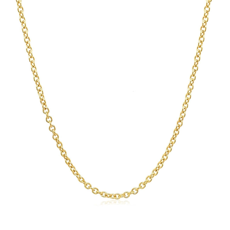 Bids.com 14k Yellow Gold Round Cable Link Chain 1.9mm Necklaces White Smoke 16 / Yellow Gold,18 / Yellow Gold,20 / Yellow Gold