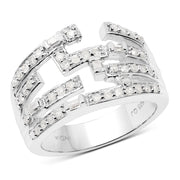 Bids.com 0.60 Carat Genuine White Diamond .925 Sterling Silver Ring Rings White Smoke size 9.00,size 6.00,size 7.00,size 8.00