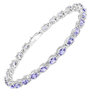 Bids.com 6.00 Carat Genuine Tanzanite .925 Sterling Silver Bracelet Bracelets White Smoke size 7.50,size 7.25,size 7.00,size 8.00