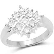 Bids.com 1.08 Carat Genuine White Sapphire .925 Sterling Silver Ring Rings White Smoke size 7.00,size 8.00,size 6.00,size 9.00