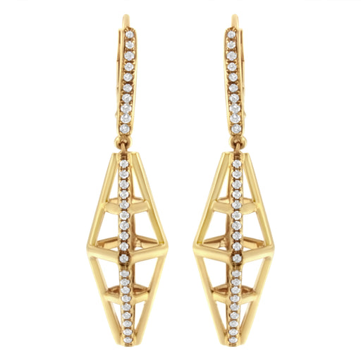 Bids.com 14K Yellow Gold 5/8 Cttw Diamond Geometrical Pillar Drop and Dangle Earrings (G-H Color, SI1-SI2 Clarity) Earrings White Smoke Yellow.Gold / 0.618