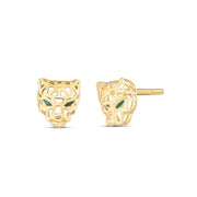 Bids.com 14k Yellow Gold Panther Head Stud Earrings Earrings White Smoke Yellow Gold