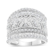 Bids.com .925 Sterling Silver 2.0 Cttw Diamond Edge Multi-Row Ring Band ( J-K Color, I3 Clarity) - Ring Size 7 Rings Light Gray 7 / White.Sterling Silver,9 / White.Sterling Silver,6 / White.Sterling Silver,8 / White.Sterling Silver,5 / White.Sterling Silver