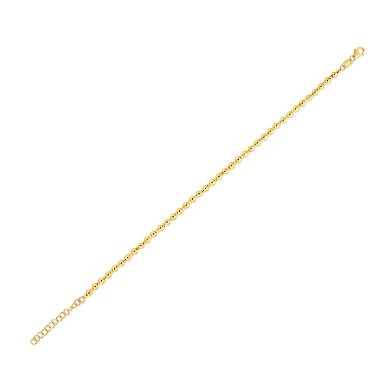 Bids.com 14k Yellow Gold Spaced Bead Bracelet  (3.00 mm) Bracelets White Smoke 8 / Yellow Gold