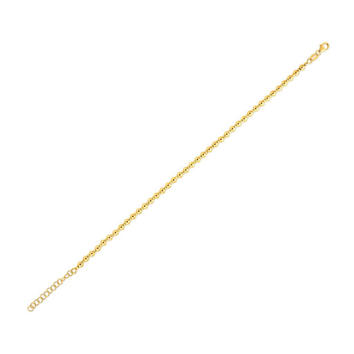 Bids.com 14k Yellow Gold Spaced Bead Bracelet  (3.00 mm) Bracelets White Smoke 8 / Yellow Gold