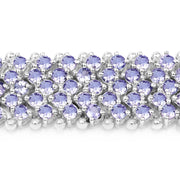 Bids.com 14.70 Carat Genuine Tanzanite .925 Sterling Silver Bracelet Bracelets White Smoke size 7.00