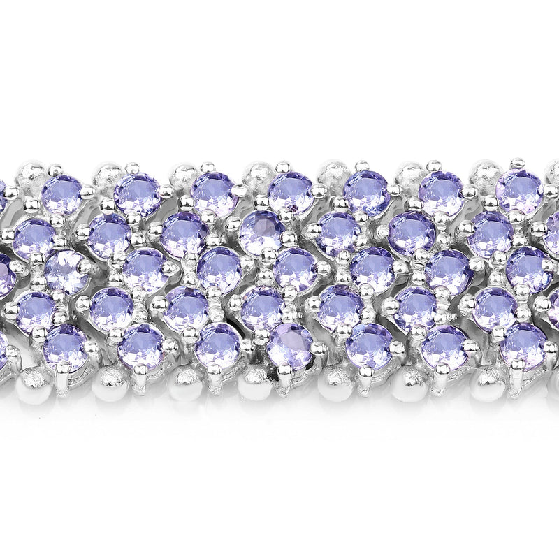 Bids.com 14.70 Carat Genuine Tanzanite .925 Sterling Silver Bracelet Bracelets White Smoke size 7.00