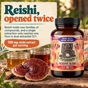 Hippie Farms Premium Immunity, Gut Health, and Brain Cognition Formula - 5 Mushrooms Reserve Blend Vitamins & Supplements Antique White