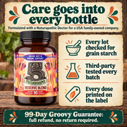 Hippie Farms Premium Immunity, Gut Health, and Brain Cognition Formula - 5 Mushrooms Reserve Blend Vitamins & Supplements Bisque