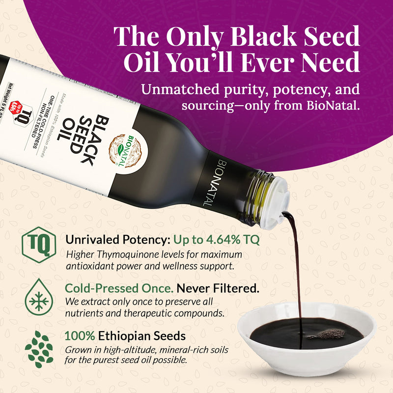 Bionatal Ethiopian Black Seed Oil 5oz (GLASS) Black Seed Oil Antique White