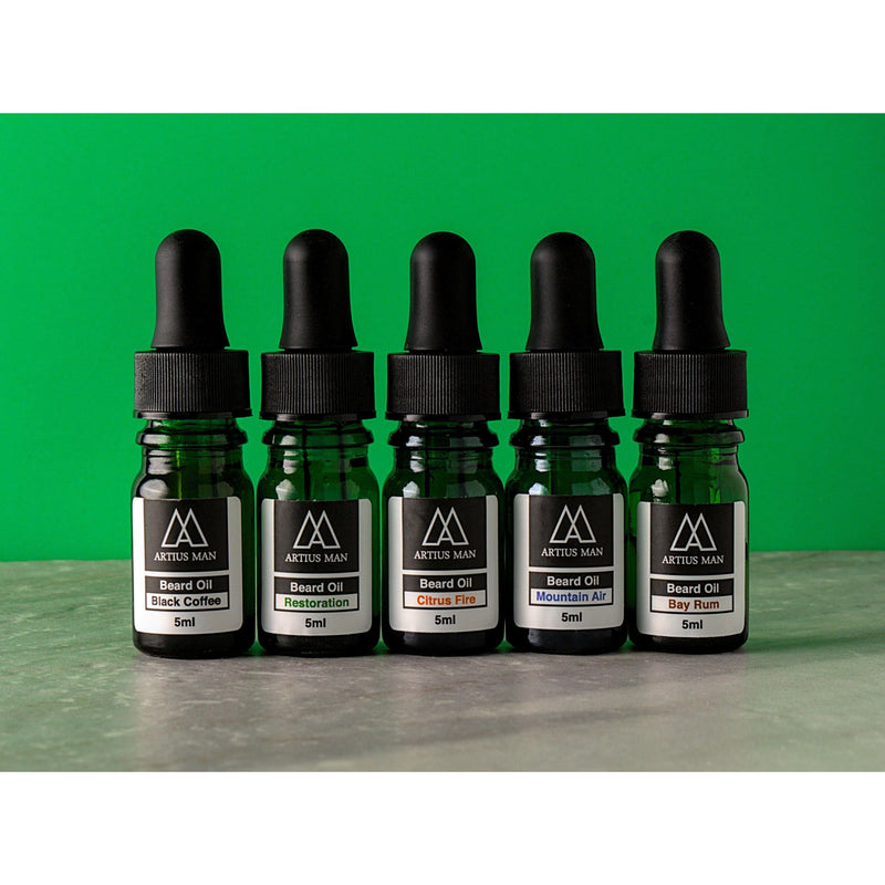 Artius Man Beard Oil Sample Pack – Build Your Own 5-Scent Beard Oil Kit Beard Oil Rosy Brown
