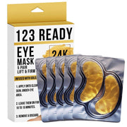 ZAQ Skin & Body 123 Ready 24K GOLD LIFT & FIRM GEL EYE PATCHES Light Gray 5 Pair