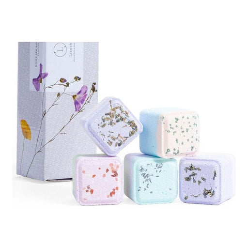 Lizush Mixed scents Shower Steamers Gift Set - 5 Big Fizzies, Cheer Up Package Unisex gift set Light Gray No,Yes