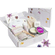 Lizush Lavender bath and body set, Natural skincare appreciation gift box Gift set for Her White Smoke No,Yes