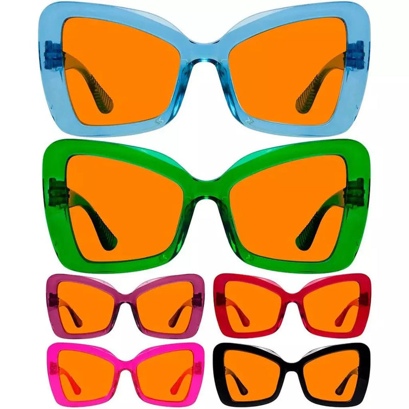 eyekeeper.com 6 Pack 100% Blue Blocking Glasses Orange Lens Metalless Screwless Cat-eye R2315-B98 Eyeglasses White Smoke 6 Pairs Mix / without magnification