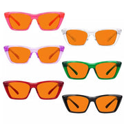 eyekeeper.com 6 Pack 100% Blue Blocking Glasses Orange Lens Metalless Screwless Cat-eye R2514-B98 Eyeglasses White Smoke 6 Pairs Mix / without magnification