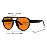 eyekeeper.com 6 Pack 100% Blue Blocking Glasses Orange Lens Metalless Screwless Pilot R2312-B98 Eyeglasses Black 6 Pairs Mix / without magnification