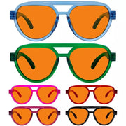 eyekeeper.com 6 Pack 100% Blue Blocking Glasses Orange Lens Metalless Screwless Pilot R2312-B98 Eyeglasses White Smoke 6 Pairs Mix / without magnification