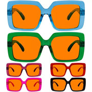 eyekeeper.com 6 Pack 100% Blue Blocking Orange Glasses for Sleep Metalless Screwless R2311-B98 Eyeglasses Dark Orange 6 Pairs Mix / without magnification