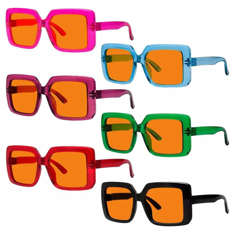 eyekeeper.com 6 Pack 100% Blue Blocking Orange Glasses for Sleep Metalless Screwless R2311-B98 Eyeglasses White Smoke 6 Pairs Mix / without magnification
