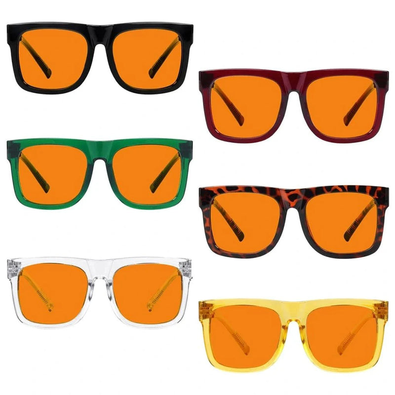 eyekeeper.com 6 Pack 100% Blue Blocking Orange Glasses Nighttime Metalless Screwless Eyewear R2316-B98 Eyeglasses White Smoke 6 Pairs Mix / without magnification