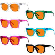 eyekeeper.com 6 Pack 100% Blue Blocking Orange Lens for Sleep Metalless Glasses R2144-B98 Eyeglasses White Smoke 6 Pairs Mix / without magnification