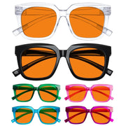 eyekeeper.com 6 Pack 100% Blue Blocking Orange Lens for Sleep Metalless Glasses R2144-B98 Eyeglasses White Smoke 6 Pairs Mix / without magnification
