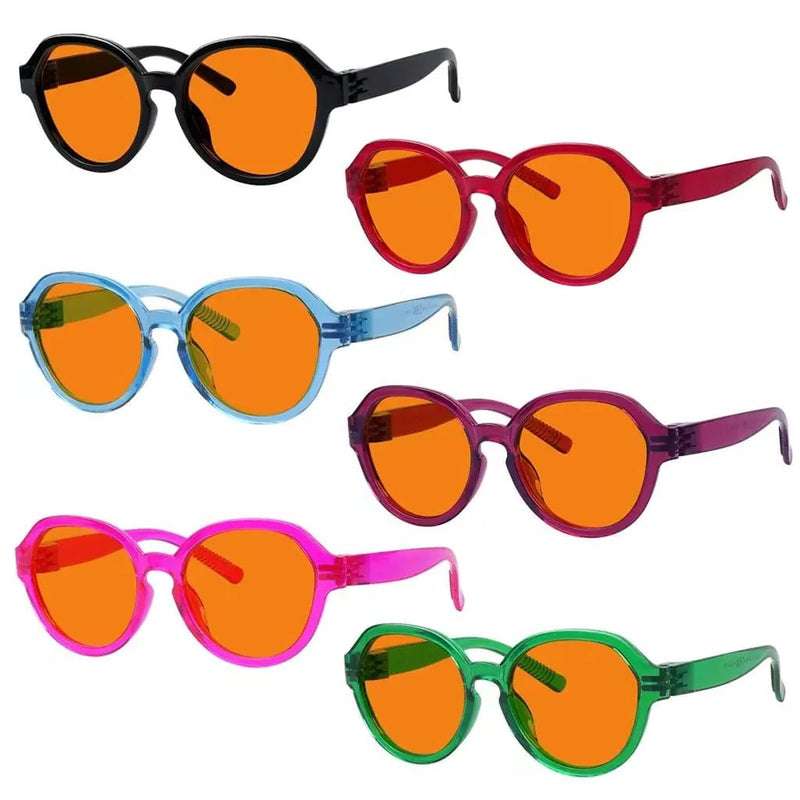 eyekeeper.com 6 Pack 100% Blue Light Blocking Glasses Metalless Screwless Nighttime Eyewear R2317-B98 Eyeglasses White Smoke 6 Pairs Mix / without magnification