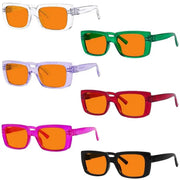 eyekeeper.com 6 Pack 100% Blue Light Blocking Glasses Orange Lens Metalless Screwless NR9107-B98 Eyeglasses White Smoke 6 Pairs Mix / without magnification