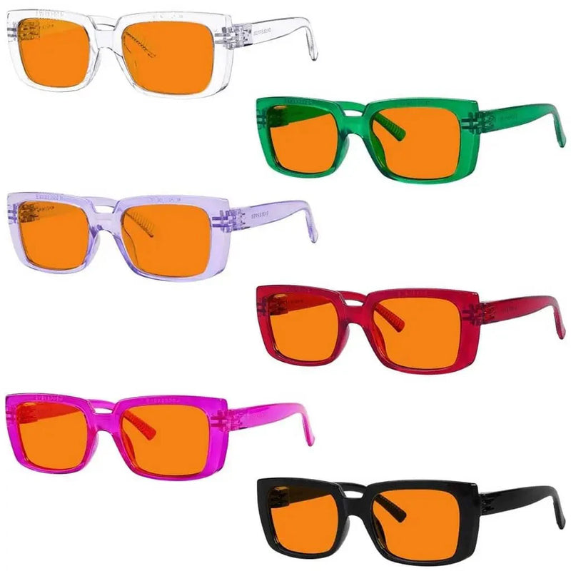 eyekeeper.com 6 Pack 100% Blue Light Blocking Glasses Orange Lens Metalless Screwless NR9107-B98 Eyeglasses White Smoke 6 Pairs Mix / without magnification