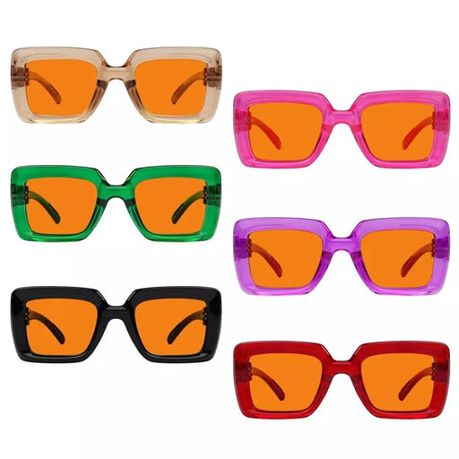 eyekeeper.com 6 Pack 100% Blue Light Blocking Orange Glasses Metalless Screwless NR2101-B98 Eyeglasses White Smoke 6 Pairs Mix / without magnification