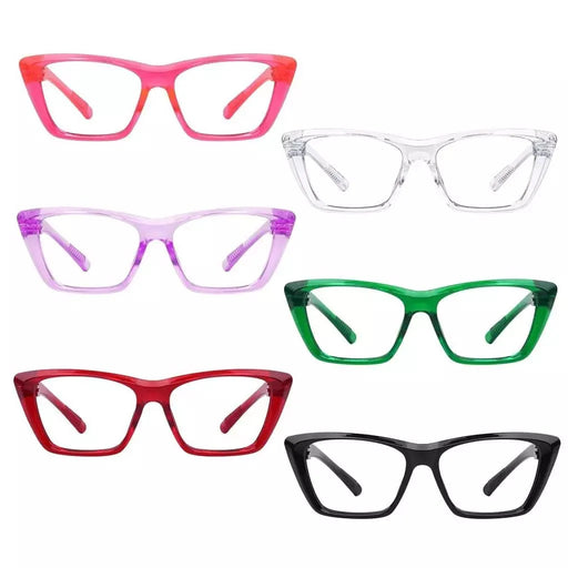 eyekeeper.com 6 Pack 30% Blue Light Blocking Cat-eye Metalless Screwless Glasses R2514-B15 Eyeglasses White Smoke 6 Pairs Mix / without magnification
