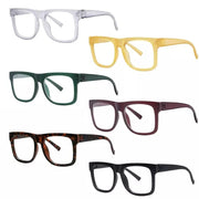 eyekeeper.com 6 Pack 30% Blue Light Blocking Large Frame Metalless Screwless Glasses R2316-B15 Eyeglasses White Smoke 6 Pairs Mix / without magnification