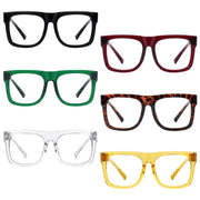 eyekeeper.com 6 Pack 30% Blue Light Blocking Large Frame Metalless Screwless Glasses R2316-B15 Eyeglasses White Smoke 6 Pairs Mix / without magnification