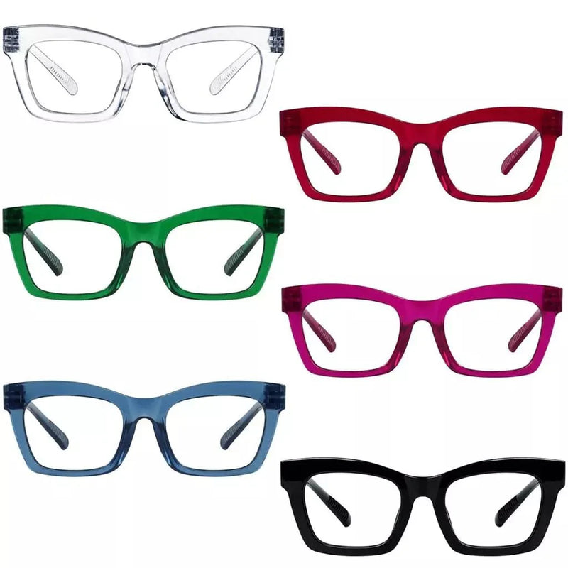eyekeeper.com 6 Pack 30% Blue Light Blocking Metalless Screwless Cat-eye Glasses R2308-B15 Eyeglasses White Smoke 6 Pairs Mix / without magnification