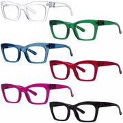 eyekeeper.com 6 Pack 30% Blue Light Blocking Metalless Screwless Cat-eye Glasses R2308-B15 Eyeglasses White Smoke 6 Pairs Mix / without magnification
