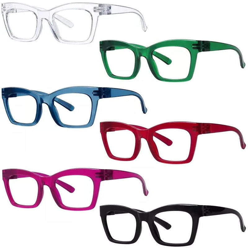 eyekeeper.com 6 Pack 30% Blue Light Blocking Metalless Screwless Cat-eye Glasses R2308-B15 Eyeglasses White Smoke 6 Pairs Mix / without magnification