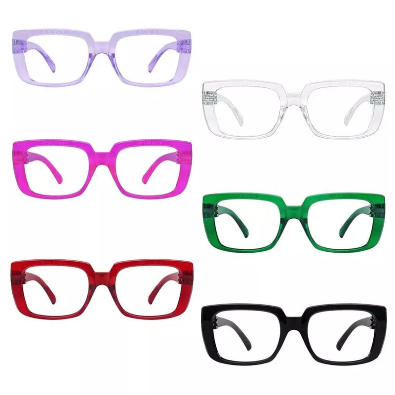 eyekeeper.com 6 Pack 30% Blue Light Blocking Metalless Screwless Eyeglasses NR9107-B15 Eyeglasses White Smoke 6 Pairs Mix / without magnification